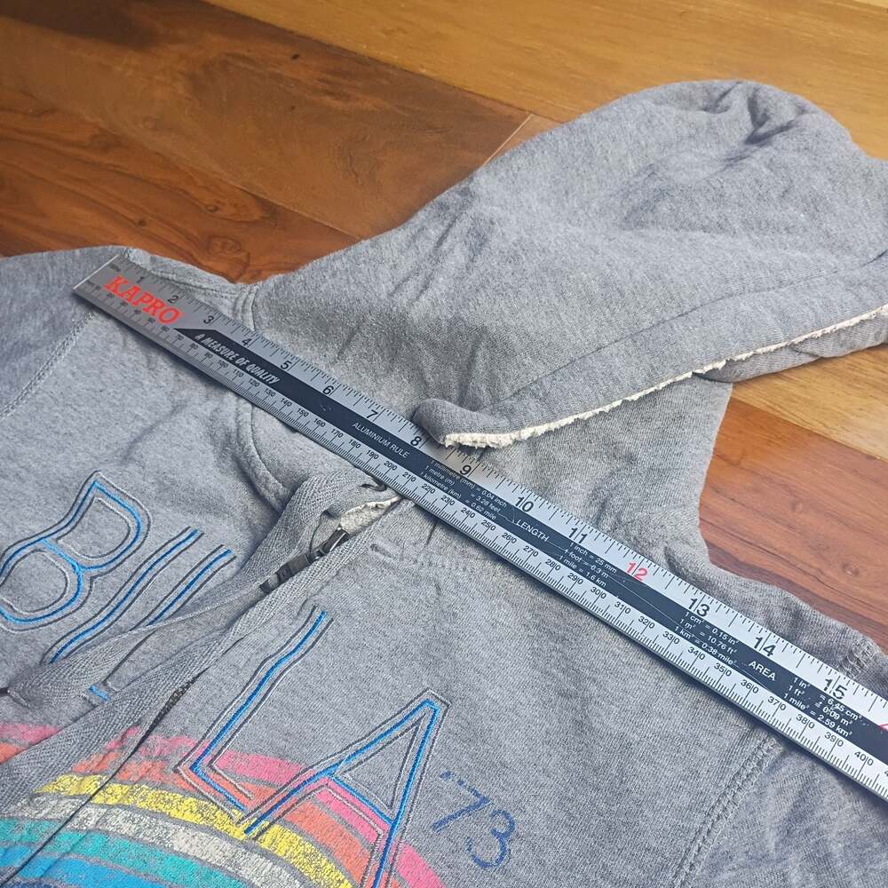 Y2K Billabong Women's Gray Sherpa-Lined Full Zip Hoodie size M - Picture 2 of 10